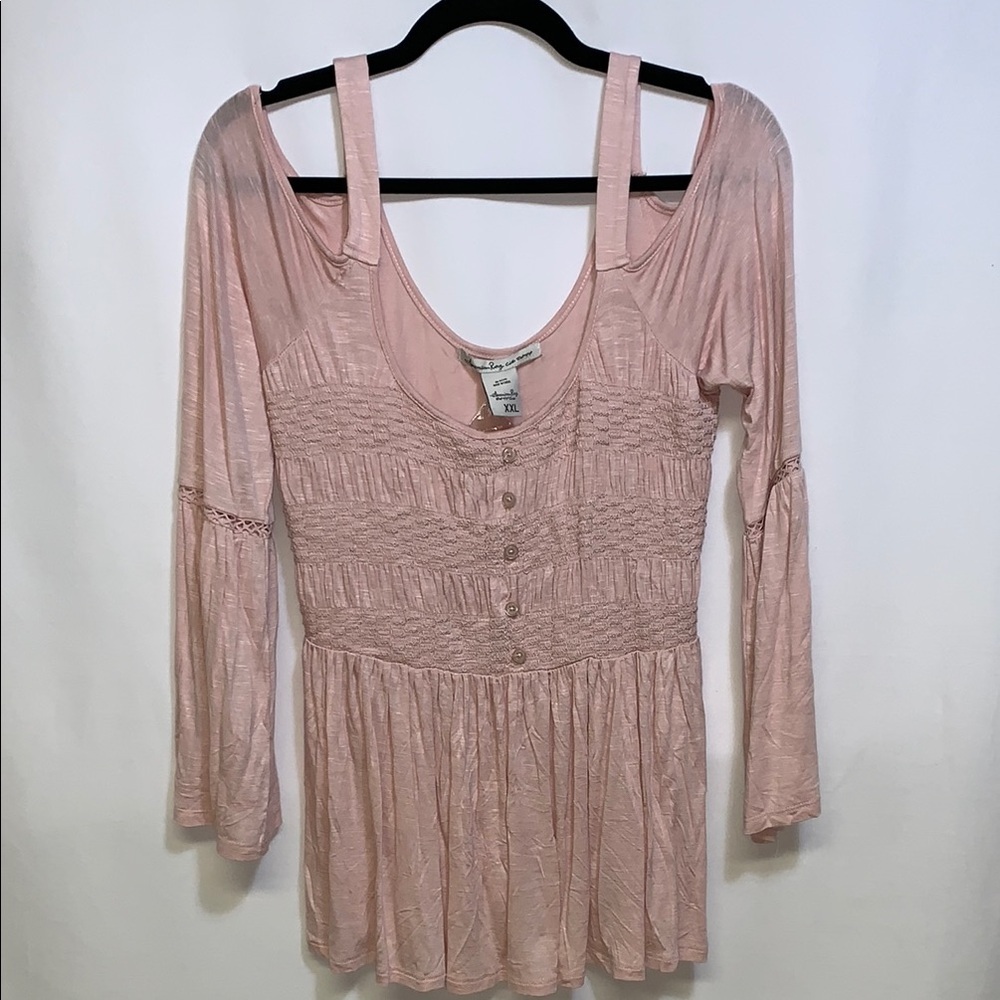 American Rag Soft Pink Blouse with Sleeves